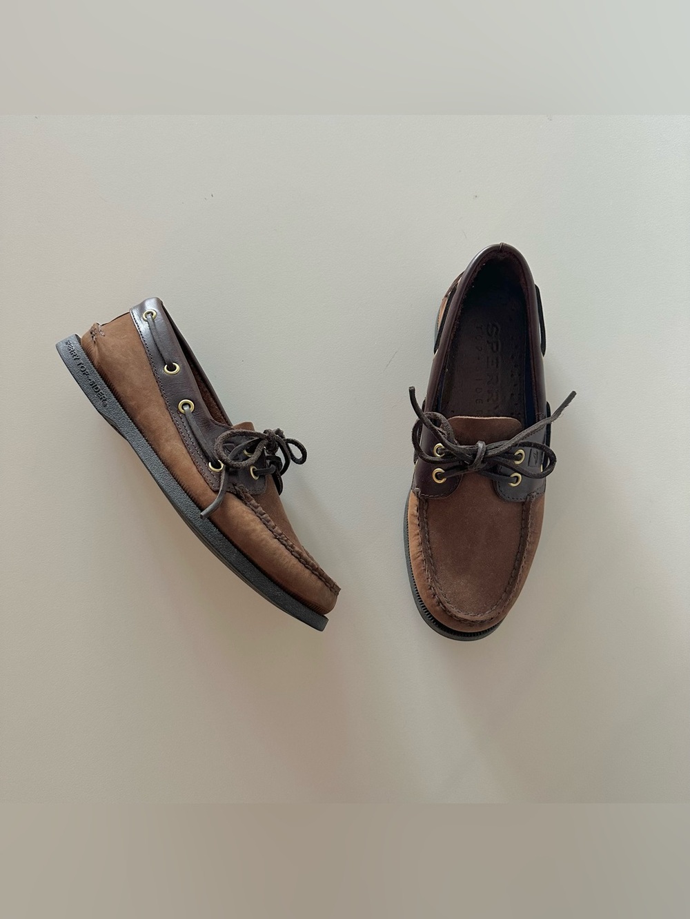 Sperry 2 Eye Boat Shoes Dark Brown Leather Women’s 9 Preppy Moc Loafer